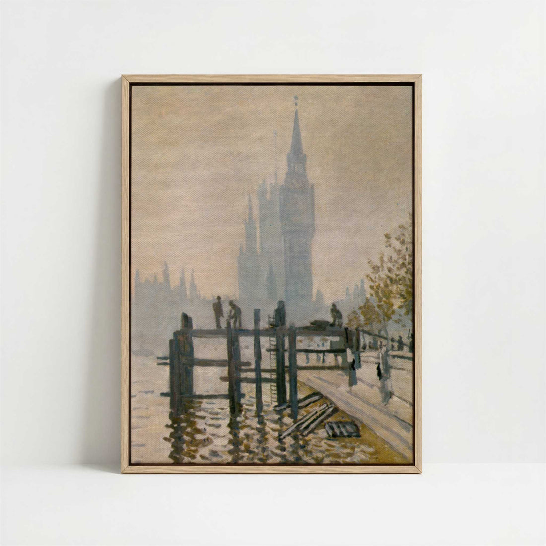 Framed Canvas - Framed canvas in oak color frame