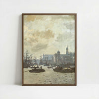 London, The Pool (1871) by Claude Monet – Art Print - Art print in dark wood frame