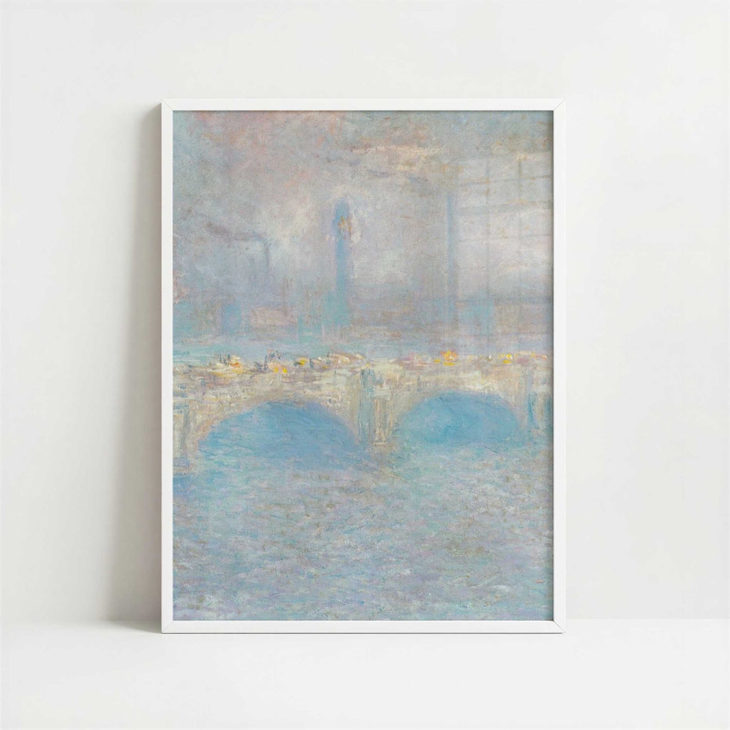 London, Waterloo Bridge (1900) by Claude Monet – Art Print - Art print in white frame