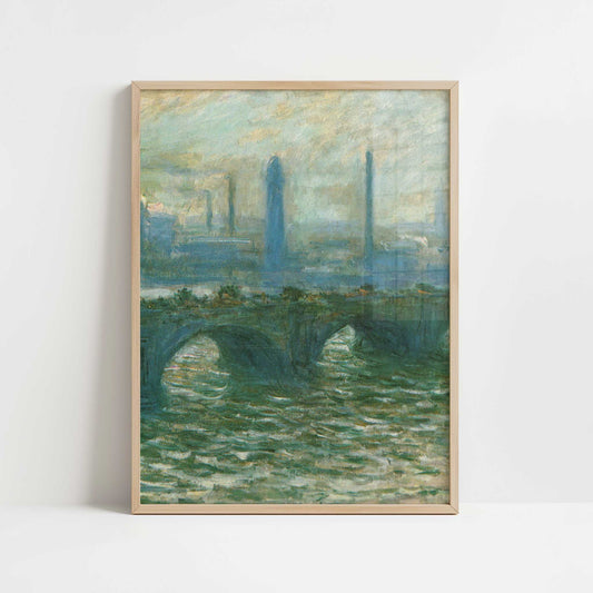 London, Waterloo Bridge (1902) by Claude Monet – Art Print - Art print in oak frame