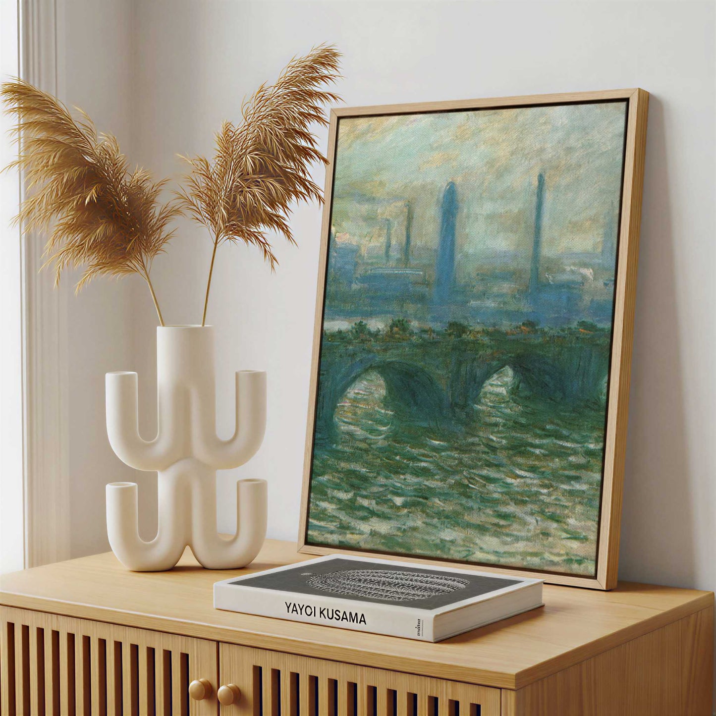 Framed Canvas - Framed canvas in a stylish interior setting