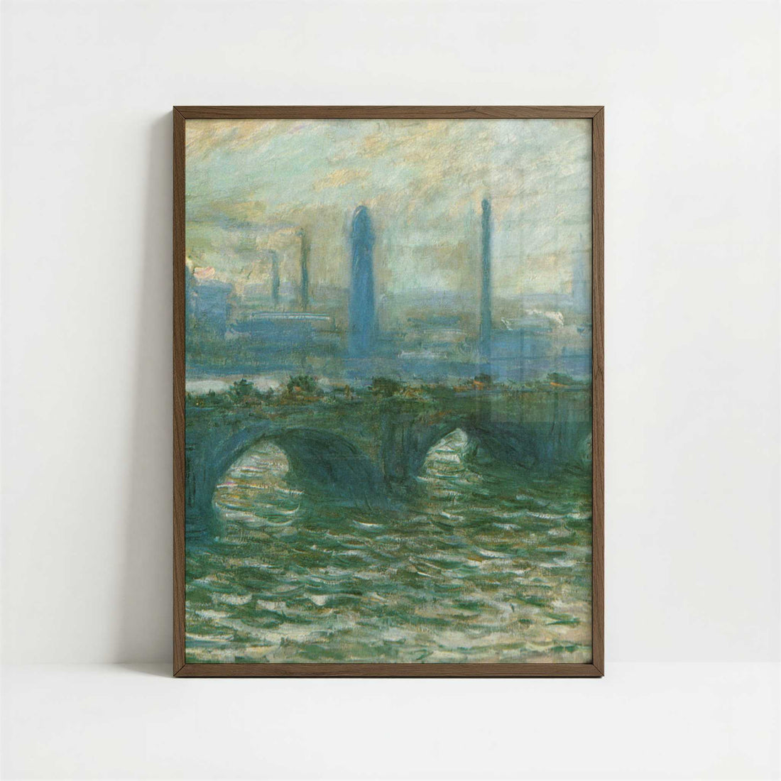 London, Waterloo Bridge (1902) by Claude Monet – Art Print - Art print in dark wood frame