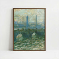 London, Waterloo Bridge (1902) by Claude Monet – Art Print - Art print in dark wood frame