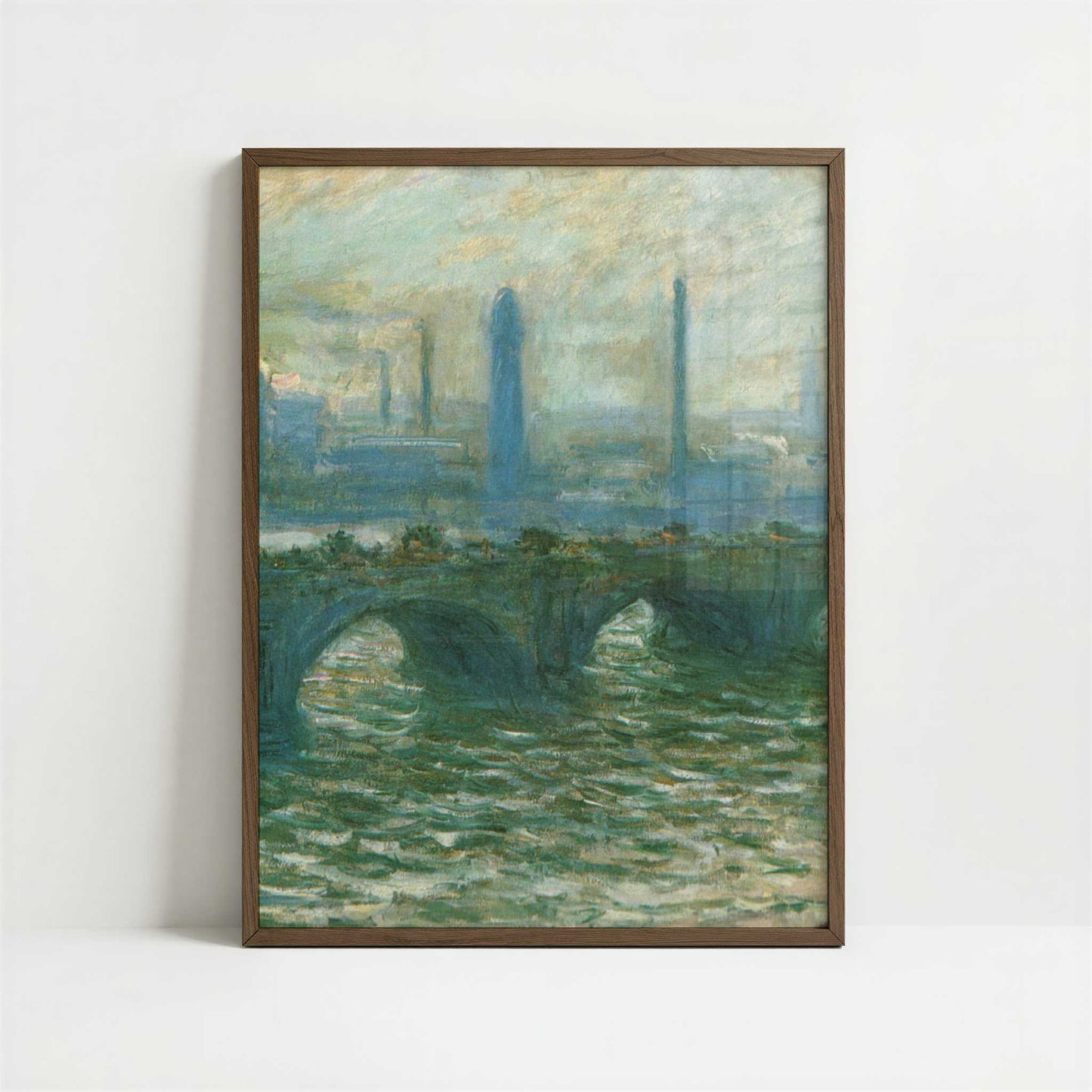 London, Waterloo Bridge (1902) by Claude Monet – Art Print - Art print in dark wood frame