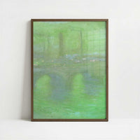 London, Waterloo Bridge at Dusk (1904) by Claude Monet – Art Print - Art print in dark wood frame