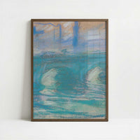 London, Waterloo Bridge, Study (1900) by Claude Monet – Art Print - Art print in dark wood frame
