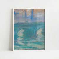 London, Waterloo Bridge, Study (1900) by Claude Monet – Art Print - Art print in white frame