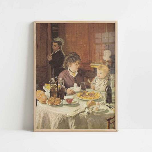 Luncheon (1868) by Claude Monet – Art Print - Art print in oak frame