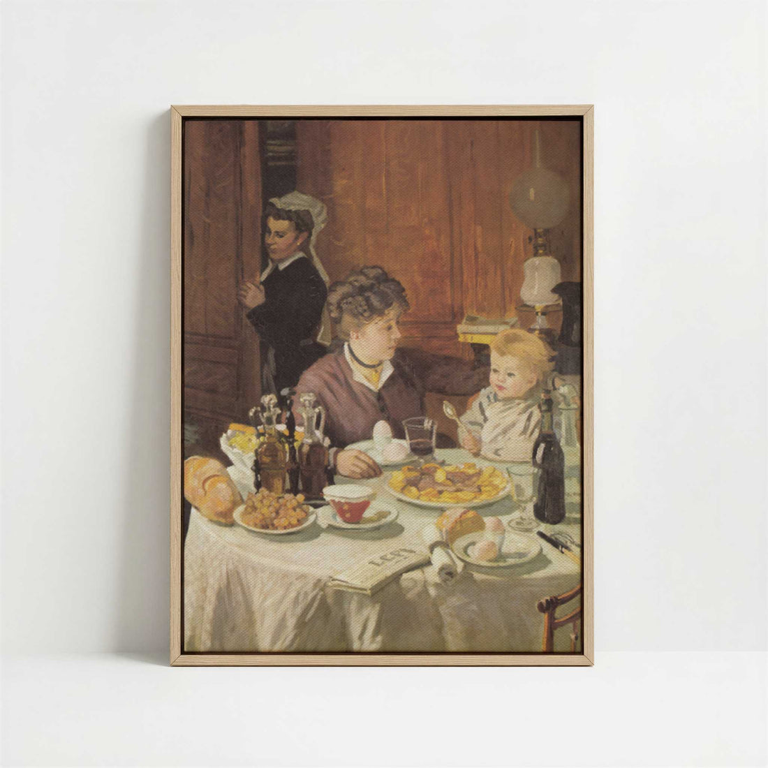 Framed Canvas - Framed canvas in oak color frame