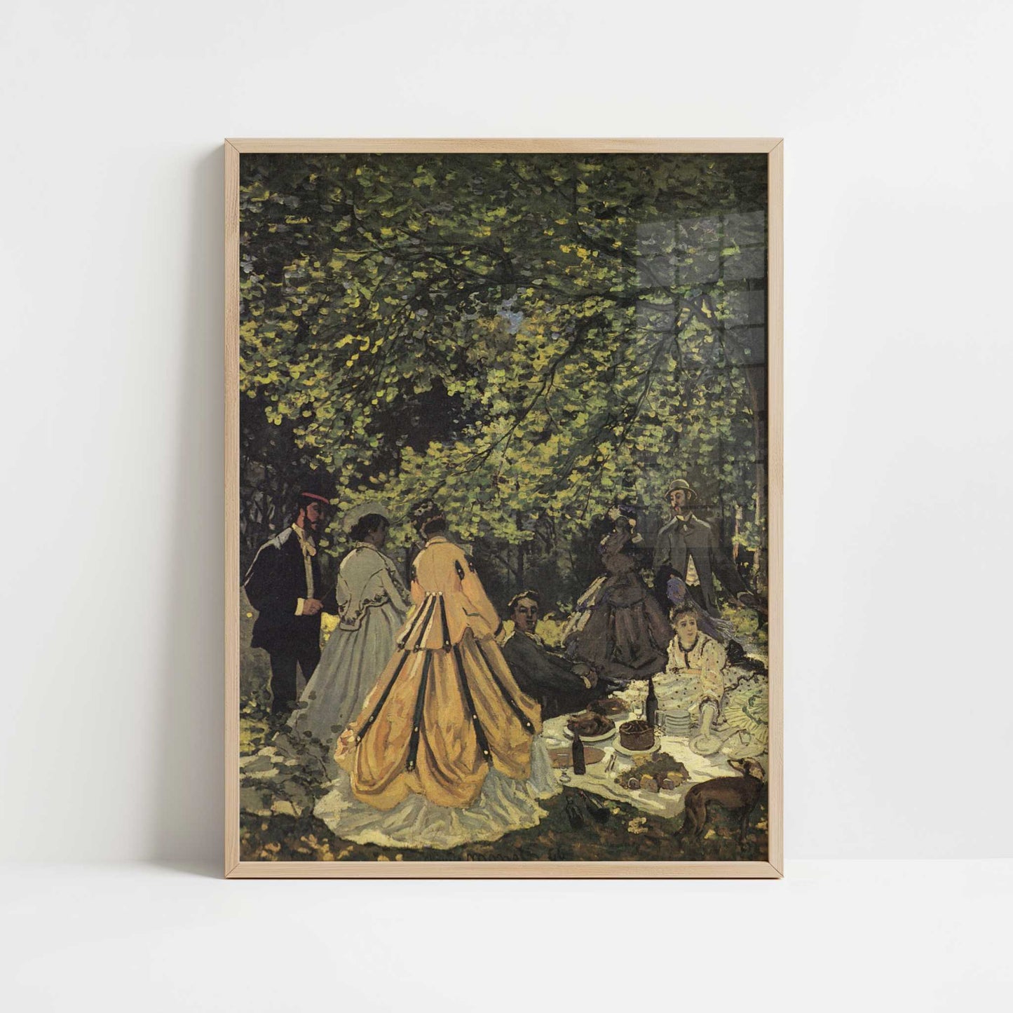 Luncheon on the Grass (1865) by Claude Monet – Art Print - Art print in oak frame