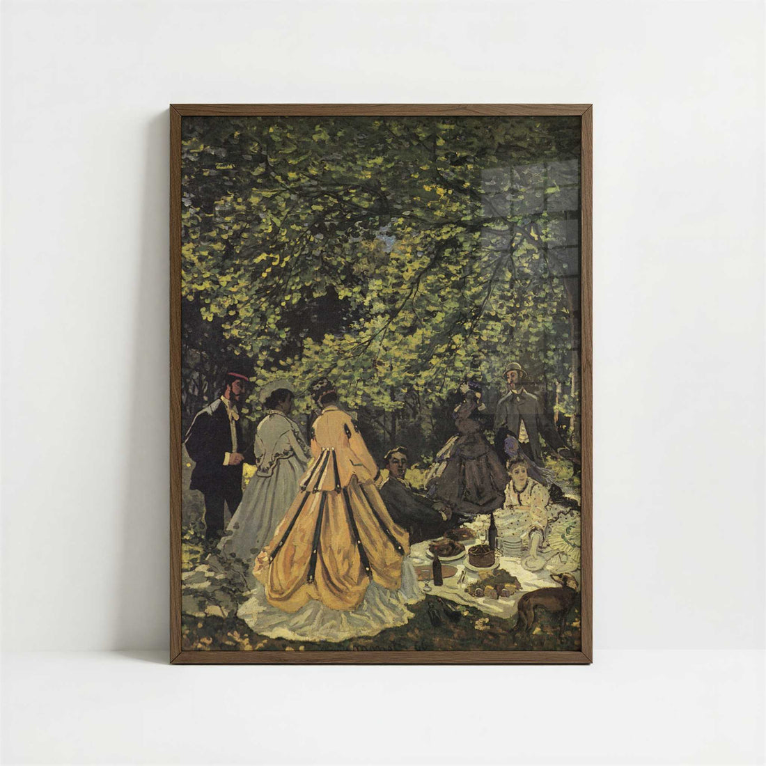 Luncheon on the Grass (1865) by Claude Monet – Art Print - Art print in dark wood frame