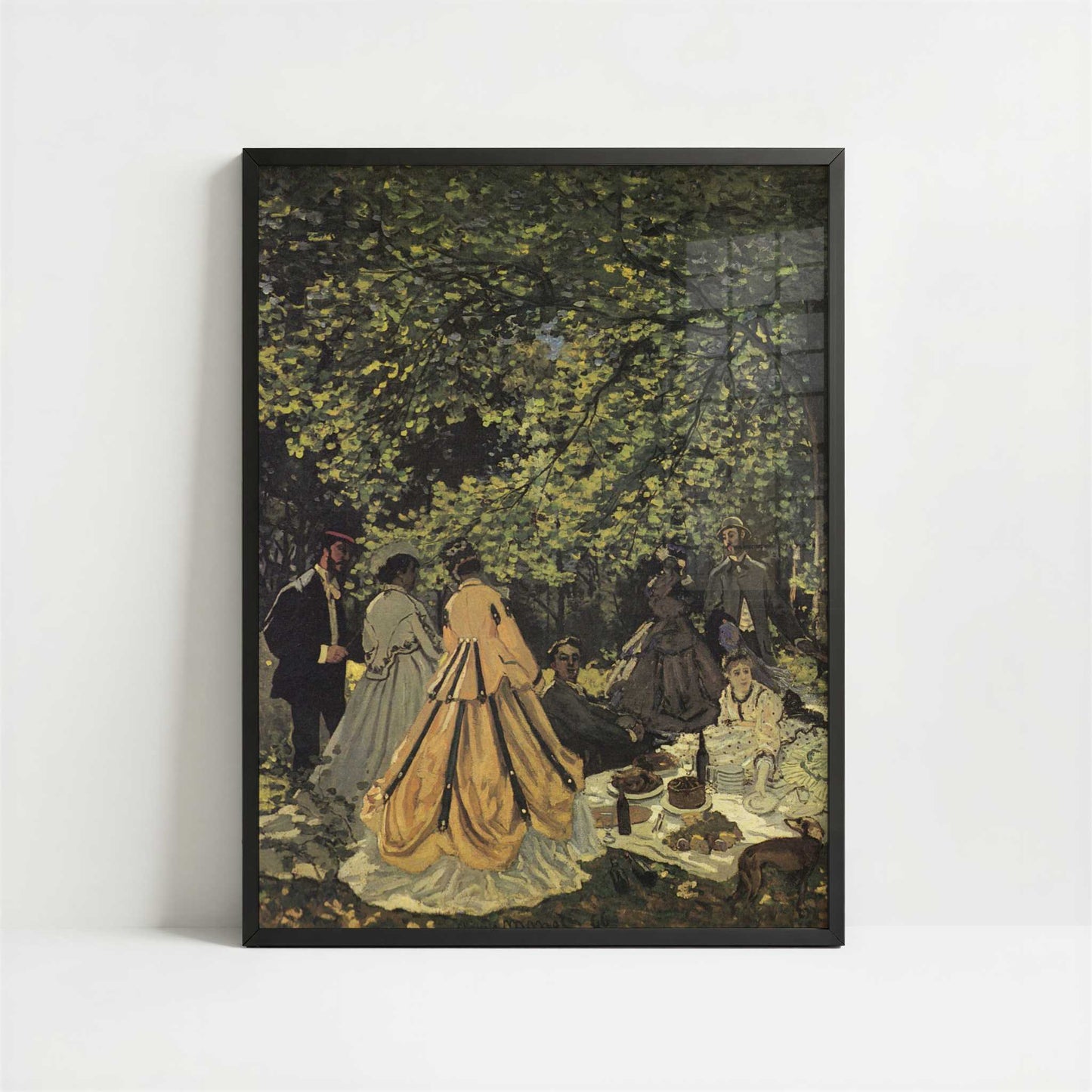 Luncheon on the Grass (1865) by Claude Monet – Art Print - Art print in black frame