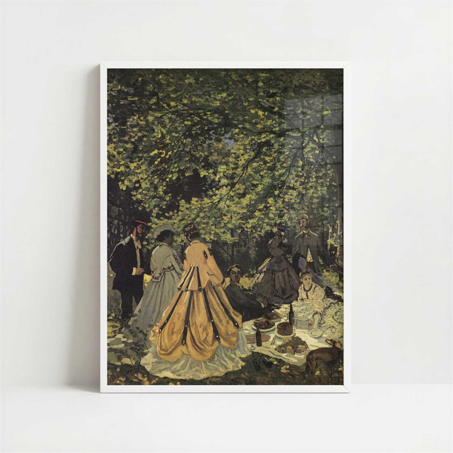 Luncheon on the Grass (1865) by Claude Monet – Art Print - Art print in white frame