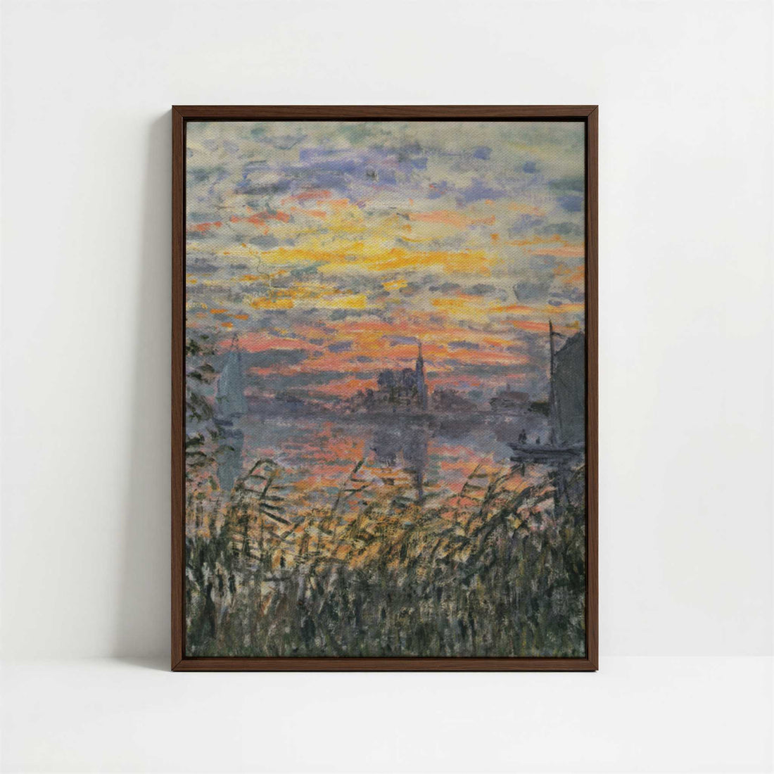 Framed Canvas - Framed canvas in dark wood color frame