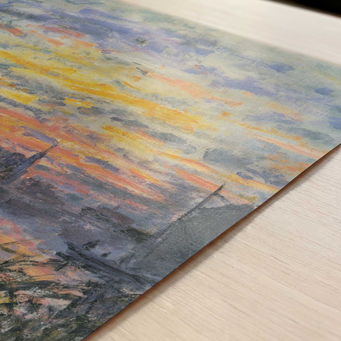 Marine View, Sunset (1874) by Claude Monet – Art Print - Close-up detail of the art print