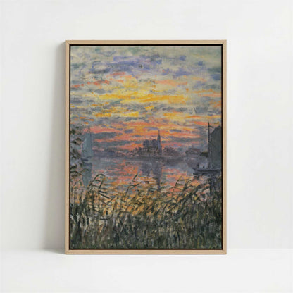 Framed Canvas - Framed canvas in oak color frame