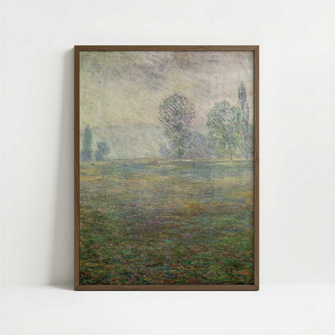 Meadow in Giverny (1888) by Claude Monet – Art Print - Art print in dark wood frame