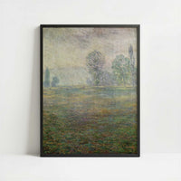 Meadow in Giverny (1888) by Claude Monet – Art Print - Art print in black frame