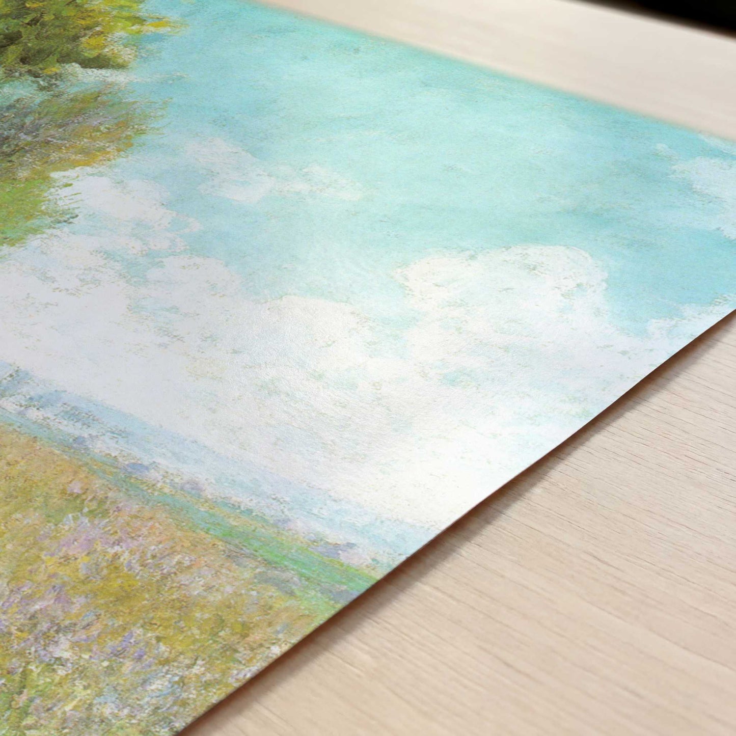 Meadow with Poplars (1875) by Claude Monet – Art Print - Close-up detail of the art print