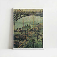 Men Unloading Coal (1875) by Claude Monet – Art Print - Art print in white frame