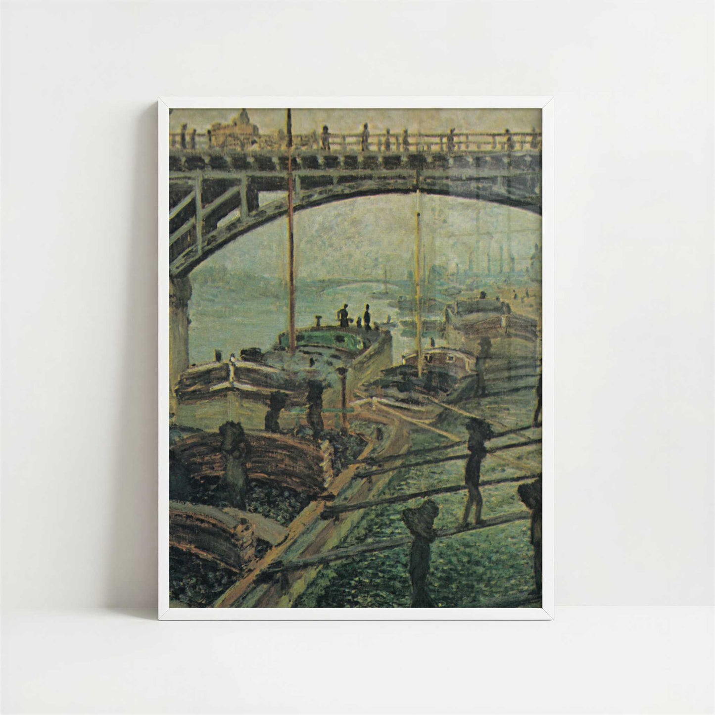 Men Unloading Coal (1875) by Claude Monet – Art Print - Art print in white frame
