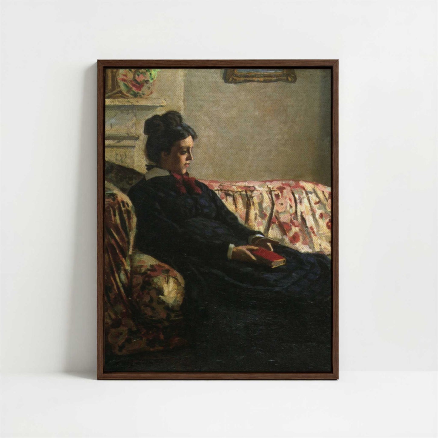 Framed Canvas - Framed canvas in dark wood color frame