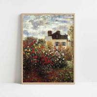 Monet's Garden at Argenteuil (1873) by Claude Monet – Art Print - Art print in oak frame