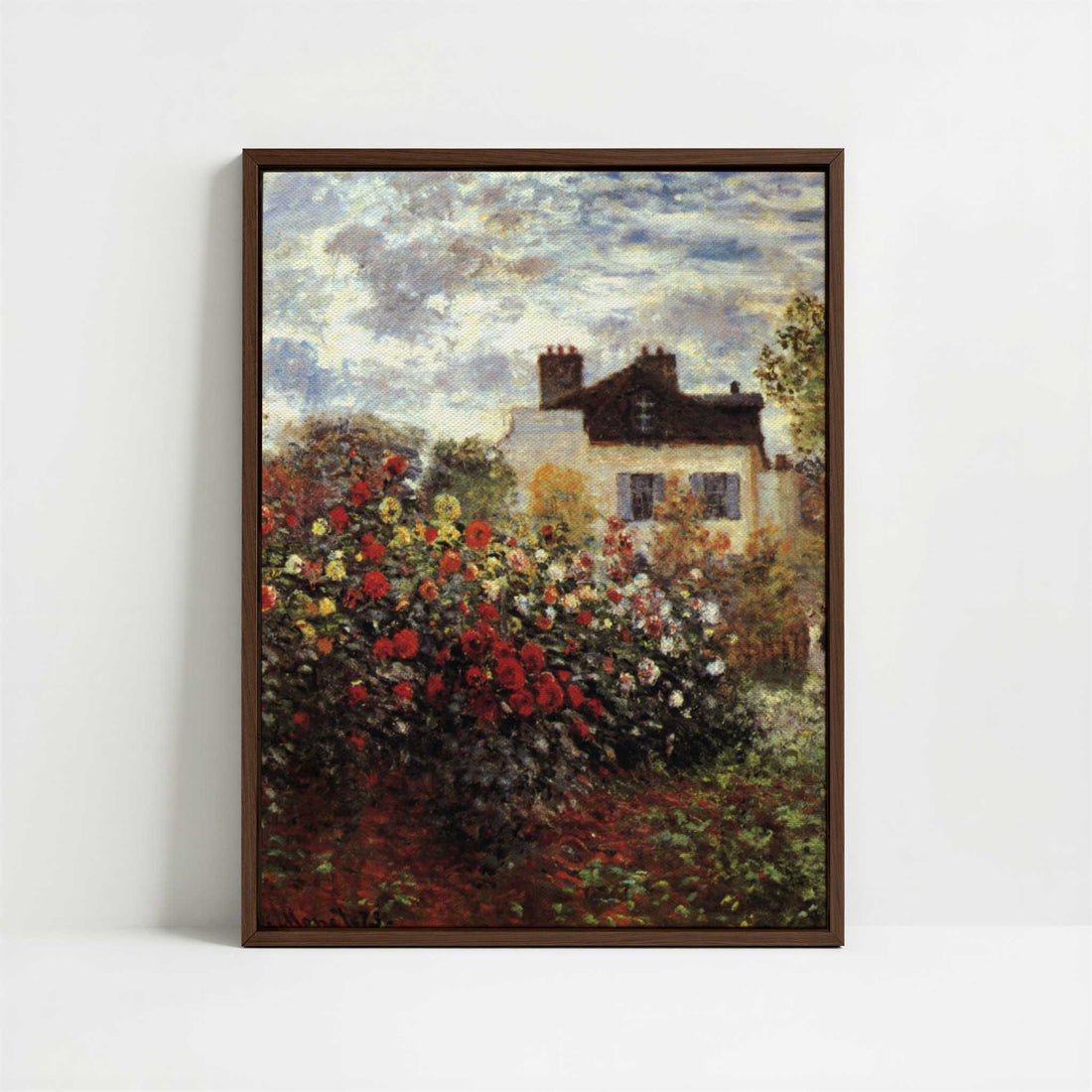 Framed Canvas - Framed canvas in dark wood color frame