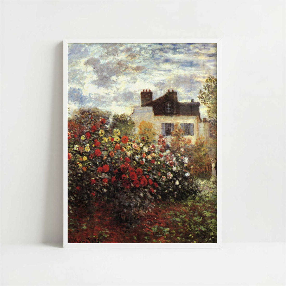 Monet's Garden at Argenteuil (1873) by Claude Monet – Art Print - Art print in white frame