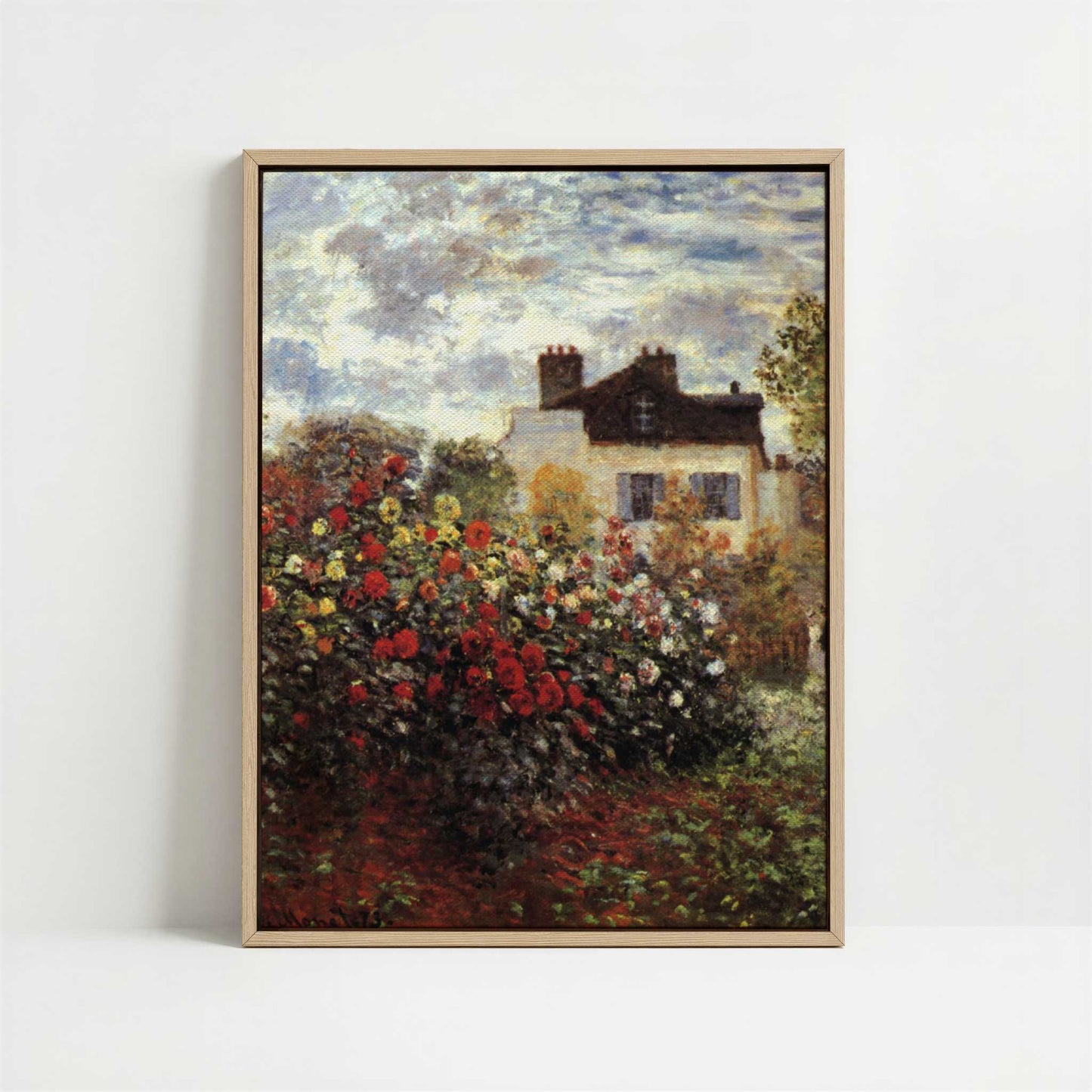 Framed Canvas - Framed canvas in oak color frame