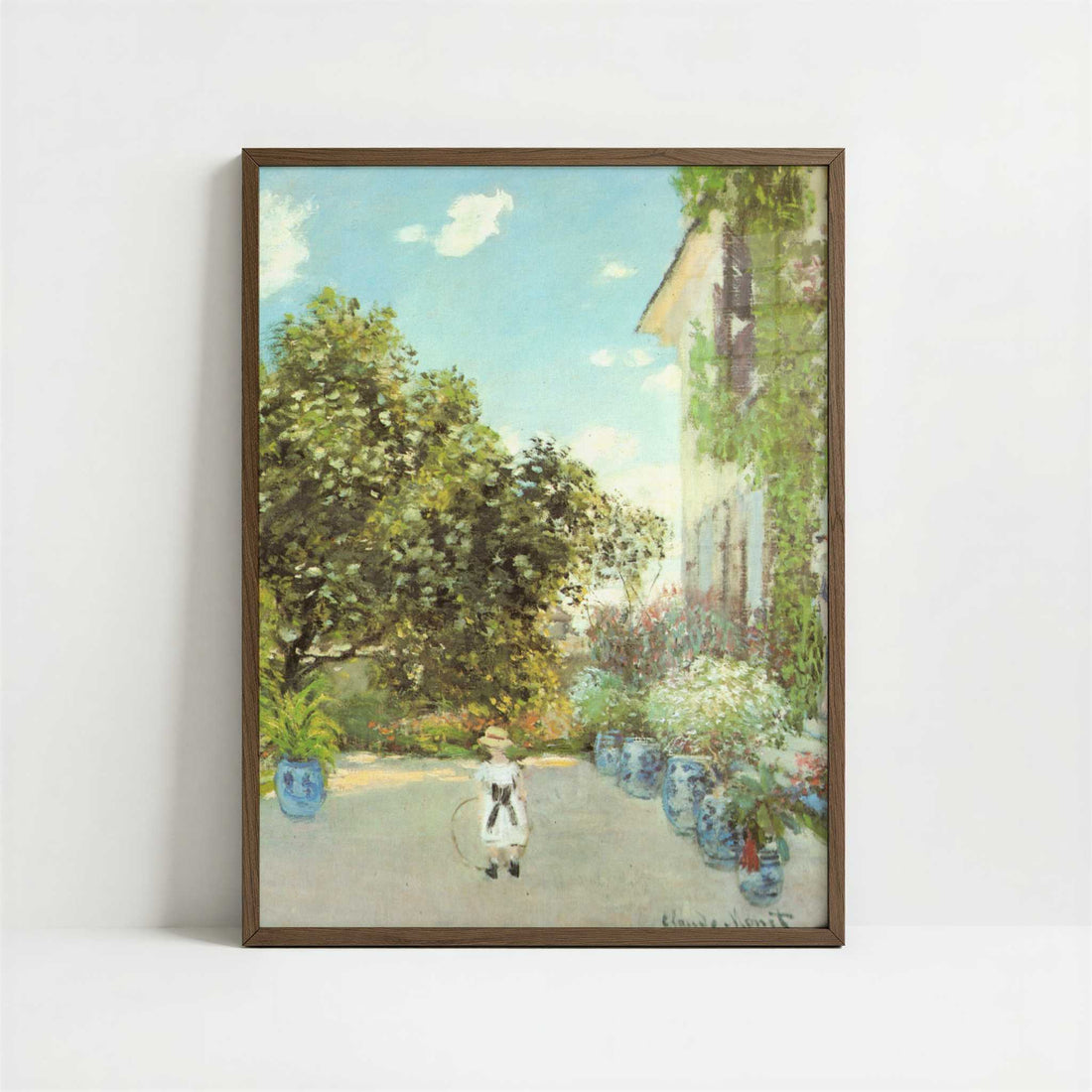 Monet's House at Argenteuil (1873) by Claude Monet – Art Print - Art print in dark wood frame