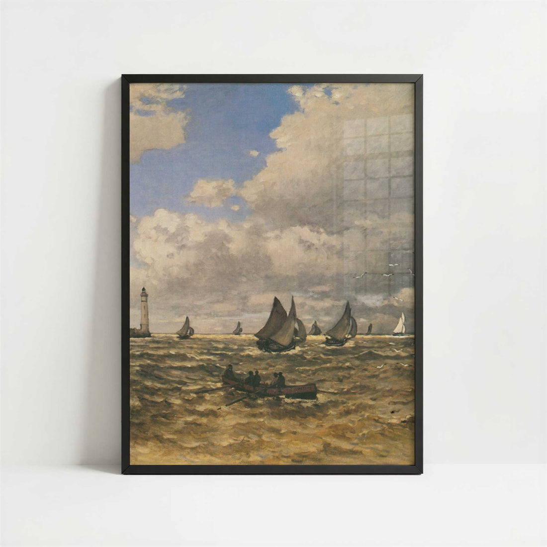 Mouth of the Seine at Honfleur (1865) by Claude Monet – Art Print - Art print in black frame