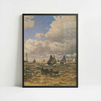 Mouth of the Seine at Honfleur (1865) by Claude Monet – Art Print - Art print in black frame