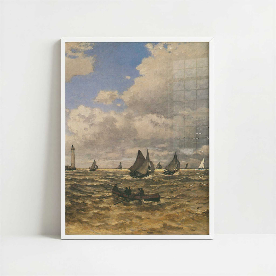 Mouth of the Seine at Honfleur (1865) by Claude Monet – Art Print - Art print in white frame
