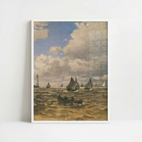 Mouth of the Seine at Honfleur (1865) by Claude Monet – Art Print - Art print in white frame