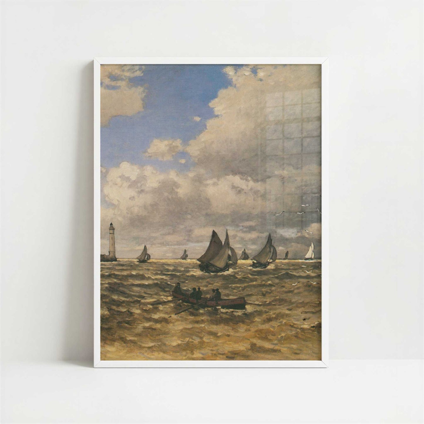 Mouth of the Seine at Honfleur (1865) by Claude Monet – Art Print - Art print in white frame