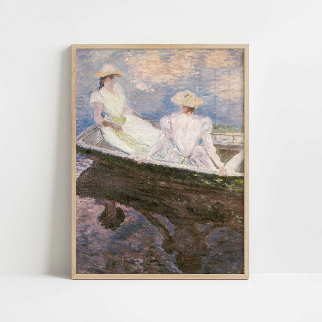 On the Boat (1887) by Claude Monet – Art Print - Art print in oak frame