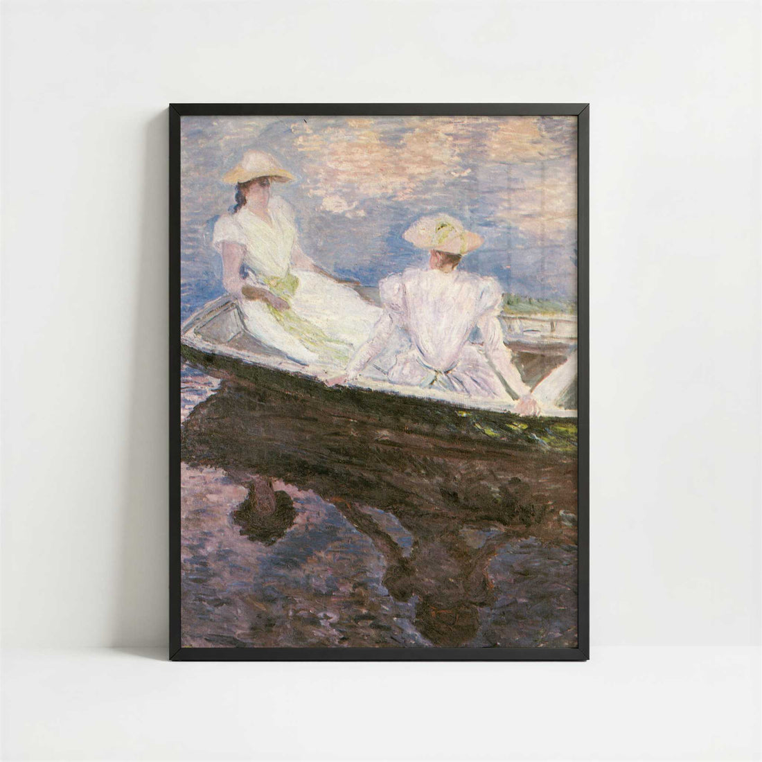 On the Boat (1887) by Claude Monet – Art Print - Art print in black frame