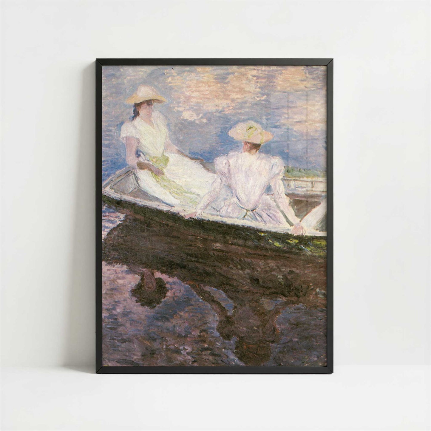 On the Boat (1887) by Claude Monet – Art Print - Art print in black frame