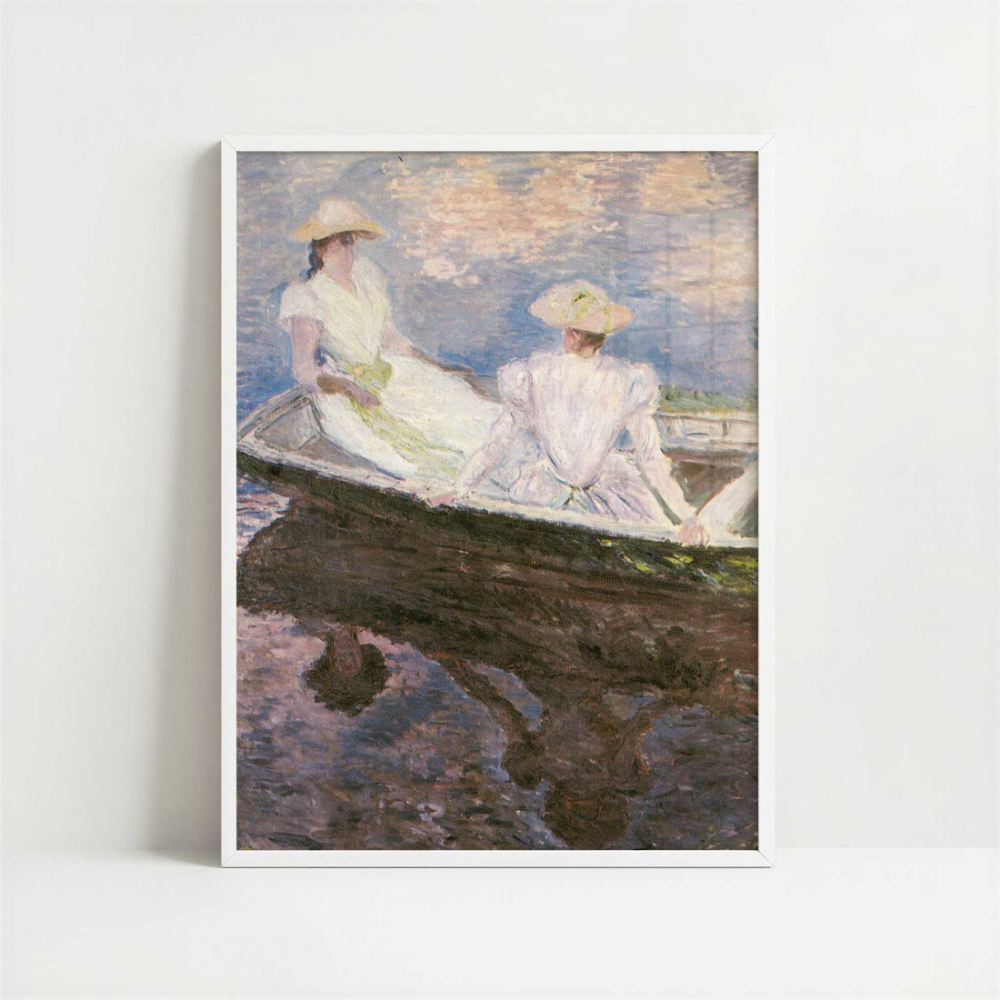 On the Boat (1887) by Claude Monet – Art Print - Art print in white frame