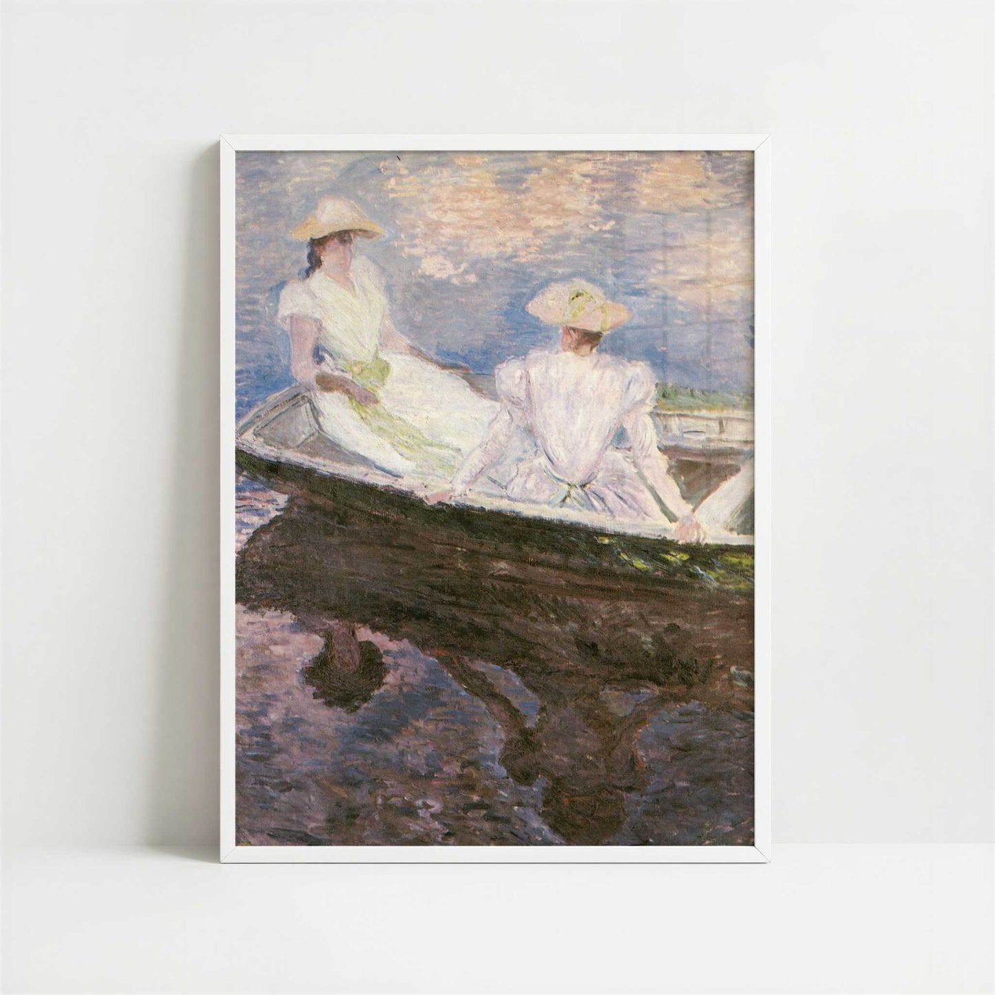 On the Boat (1887) by Claude Monet – Art Print - Art print in white frame