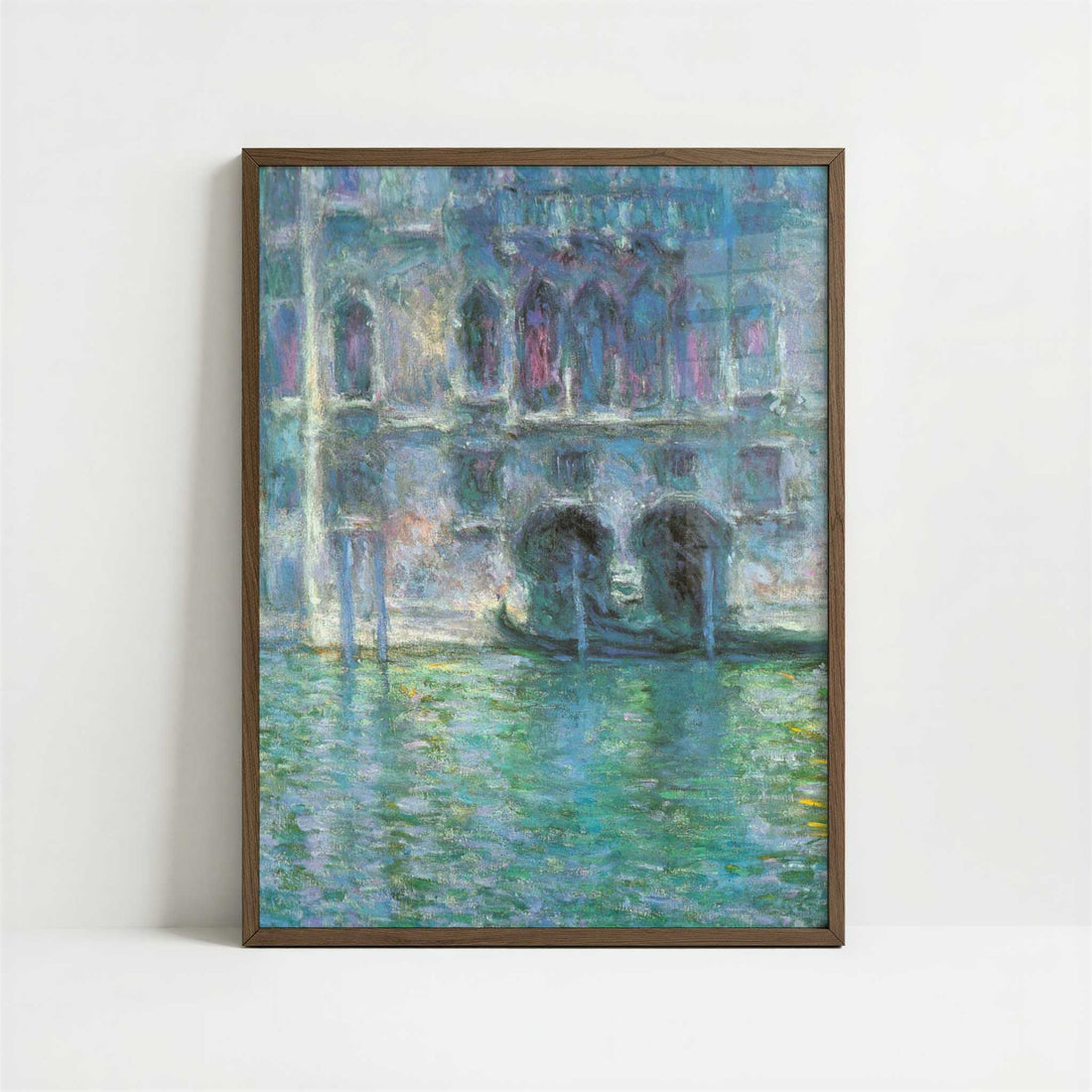 Palazzo de Mula, Venice (1908) by Claude Monet – Art Print - Art print in dark wood frame