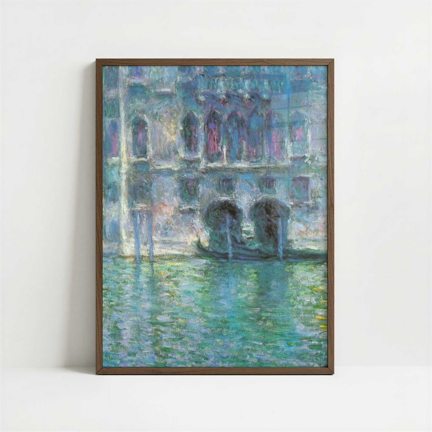 Palazzo de Mula, Venice (1908) by Claude Monet – Art Print - Art print in dark wood frame