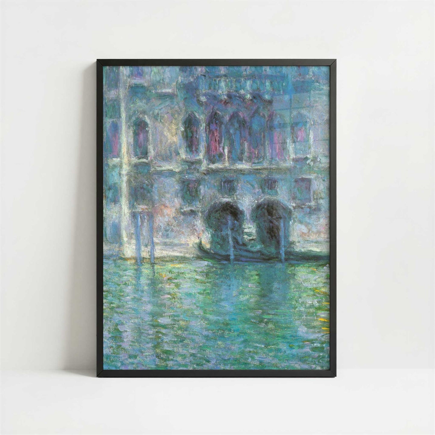 Palazzo de Mula, Venice (1908) by Claude Monet – Art Print - Art print in black frame