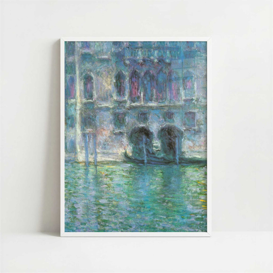 Palazzo de Mula, Venice (1908) by Claude Monet – Art Print - Art print in white frame