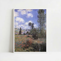 Path in Ile St-Martin, Vétheuil (1881) by Claude Monet – Art Print - Art print in white frame