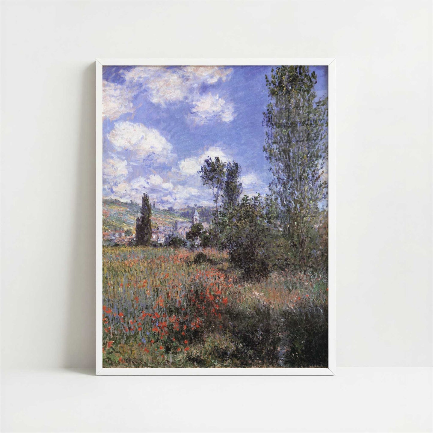 Path in Ile St-Martin, Vétheuil (1881) by Claude Monet – Art Print - Art print in white frame