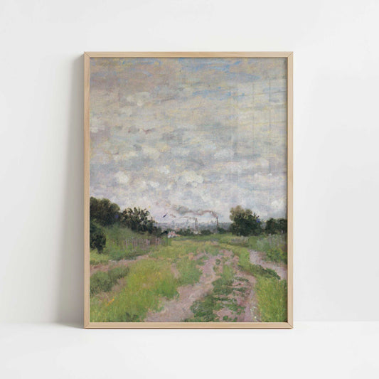 Path through the Vineyards (1872) by Claude Monet – Art Print - Art print in oak frame