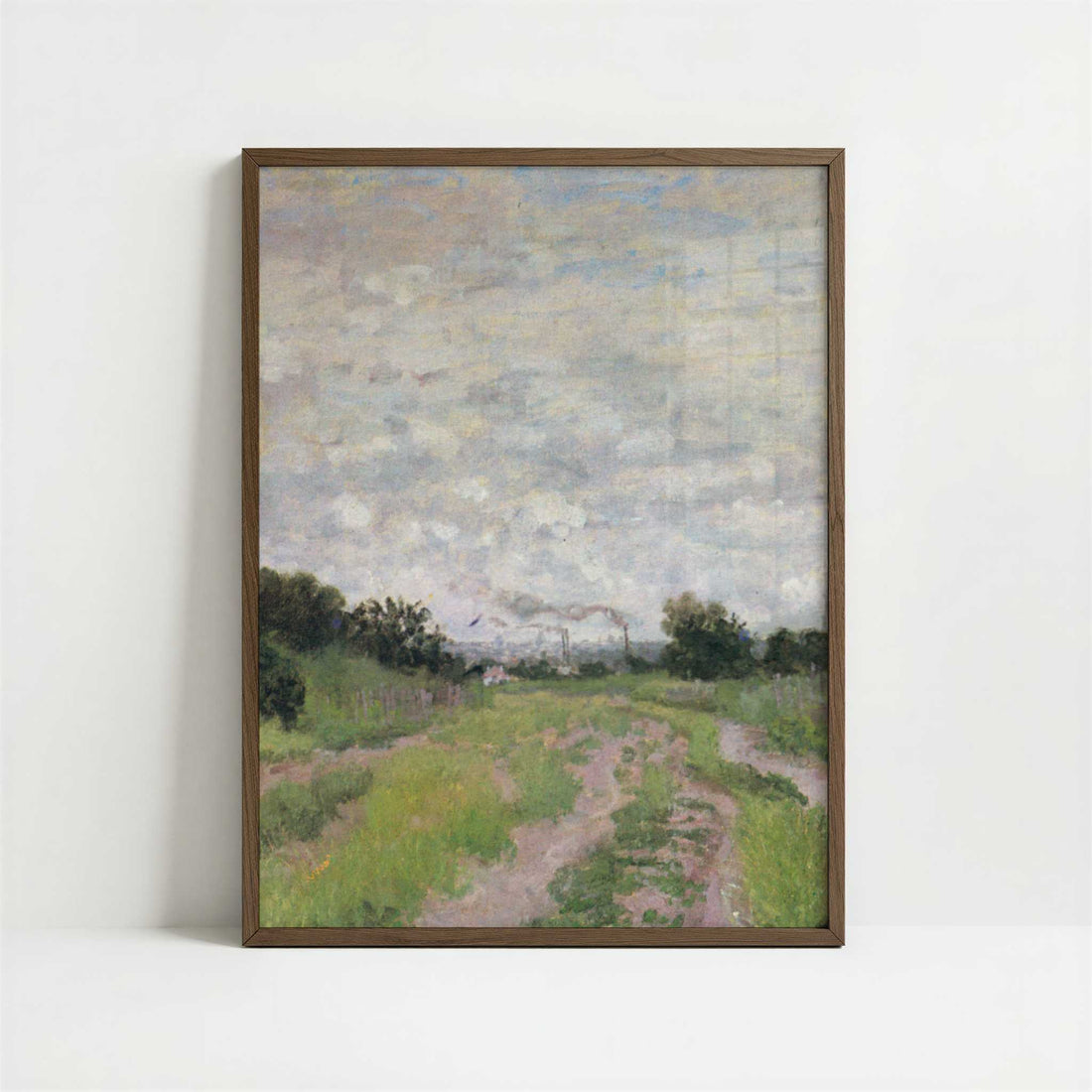 Path through the Vineyards (1872) by Claude Monet – Art Print - Art print in dark wood frame