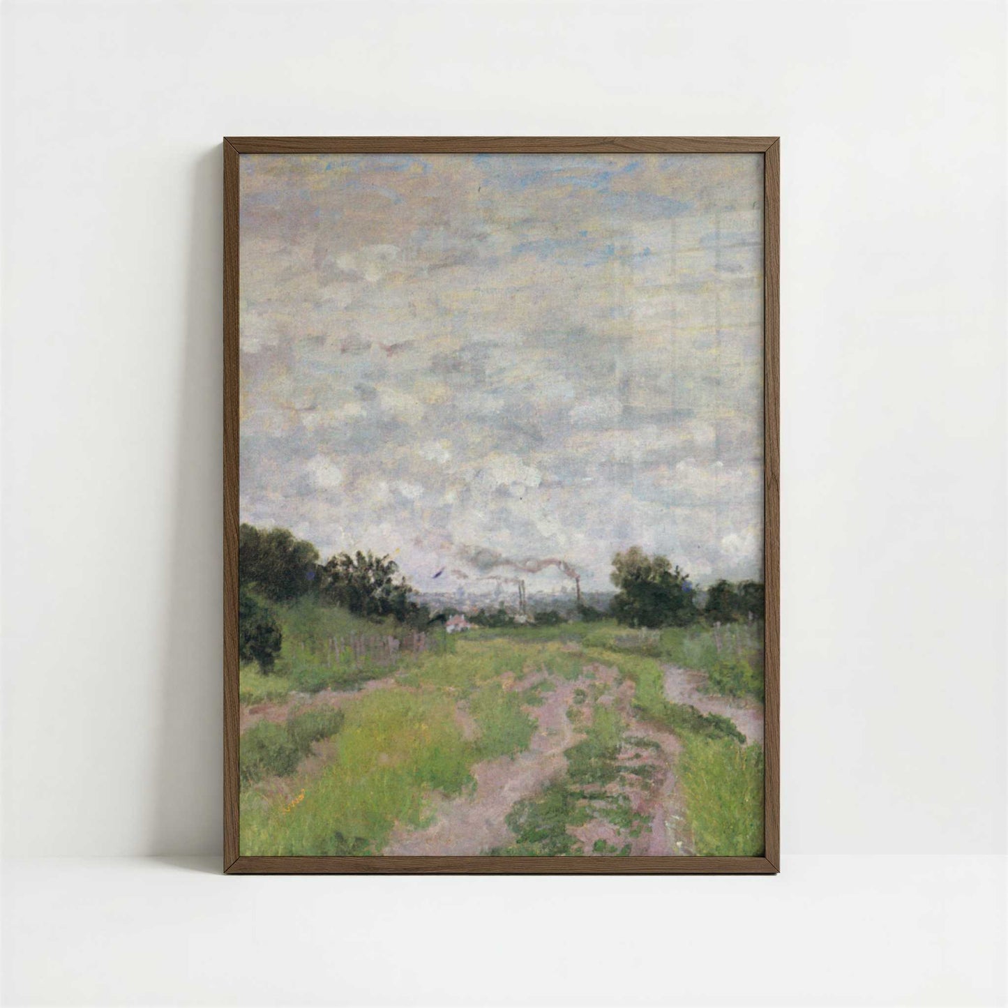 Path through the Vineyards (1872) by Claude Monet – Art Print - Art print in dark wood frame